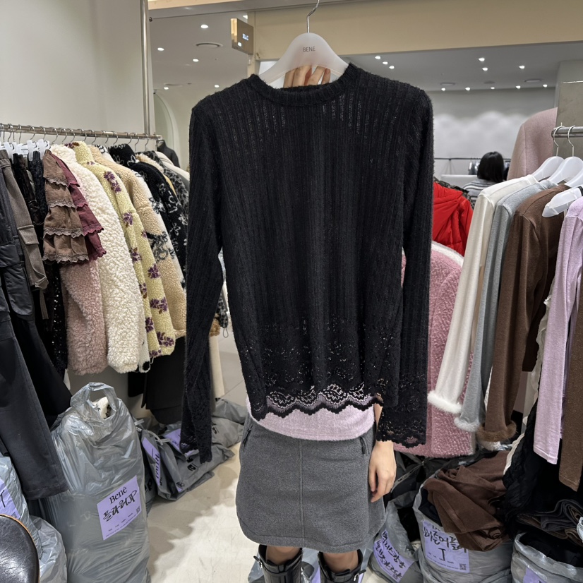 BENE東大門㊣直郵女裝新款真品時尚職業25秋冬推薦熱賣長袖T恤BENE長袖T恤圖色2