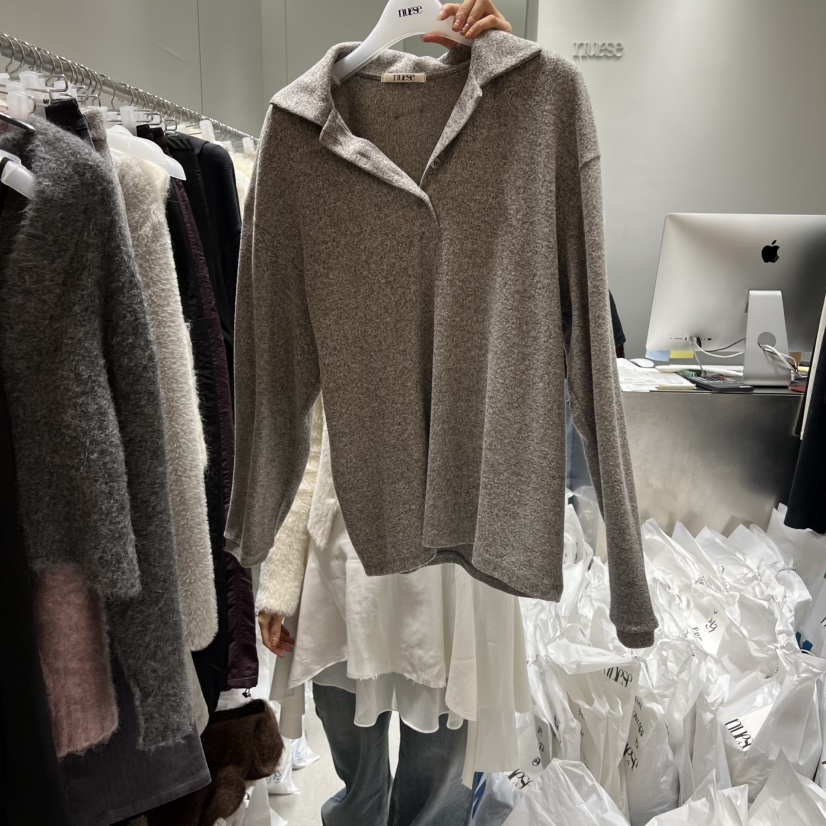 NUESE東大門㊣代購女裝新款人氣休閑職業25秋冬真品長袖T恤NUESE長袖T恤圖色3