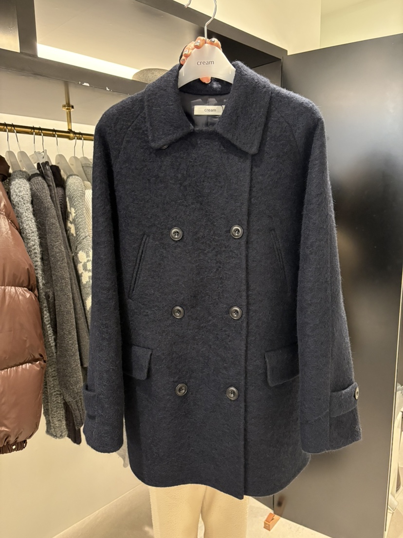 CREAM-P韓國直郵㊣女裝新款真品職業25秋冬時尚中長款大衣CREAM-P中長款大衣圖色3
