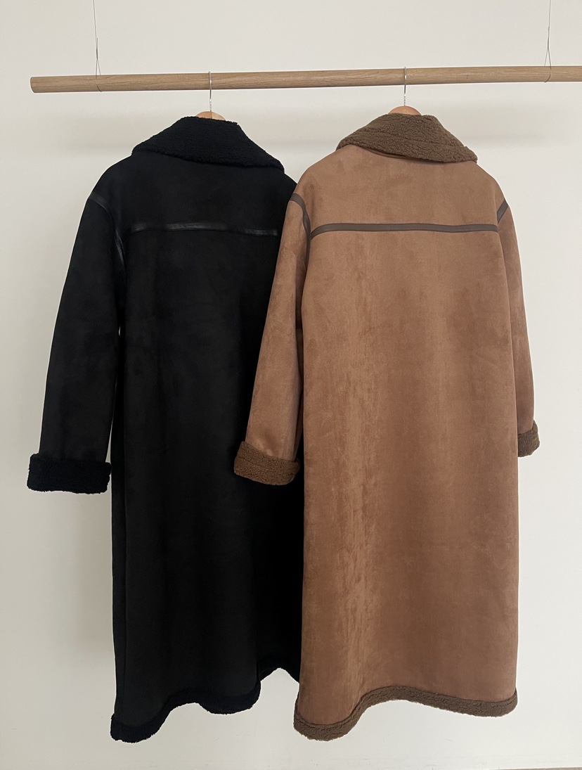 MINIQUEENS東大門㊣代購女裝新款休閑25秋冬真品中長款大衣MINIQUEENS中長款大衣