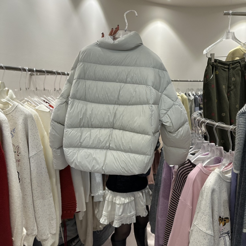 MIMME東大門㊣實拍女裝新品真品推薦時尚短款羽絨服條紋鵝絨MIMME短款羽絨服