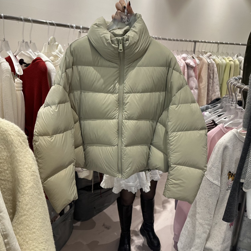 MIMME東大門㊣實拍女裝新品真品推薦時尚短款羽絨服條紋鵝絨MIMME短款羽絨服圖色3