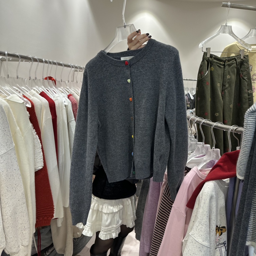 MIMME韓國直郵㊣女士新款職業真品推薦休閑人氣熱賣針織衫開衫MIMME針織衫圖色2