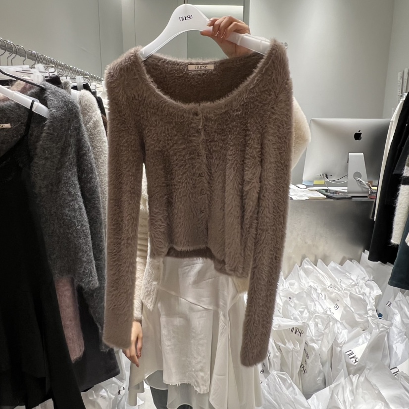 NUESE韓國代購㊣女士新款25秋冬時尚職業真品休閑熱賣針織衫NUESE針織衫圖色2