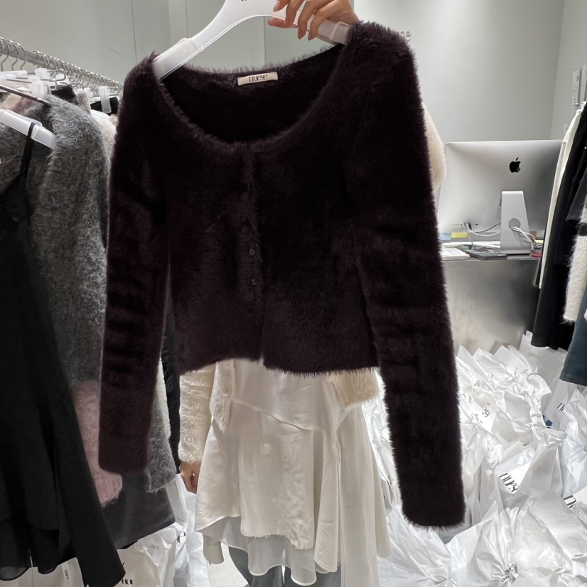 NUESE韓國代購㊣女士新款25秋冬時尚職業真品休閑熱賣針織衫NUESE針織衫圖色3