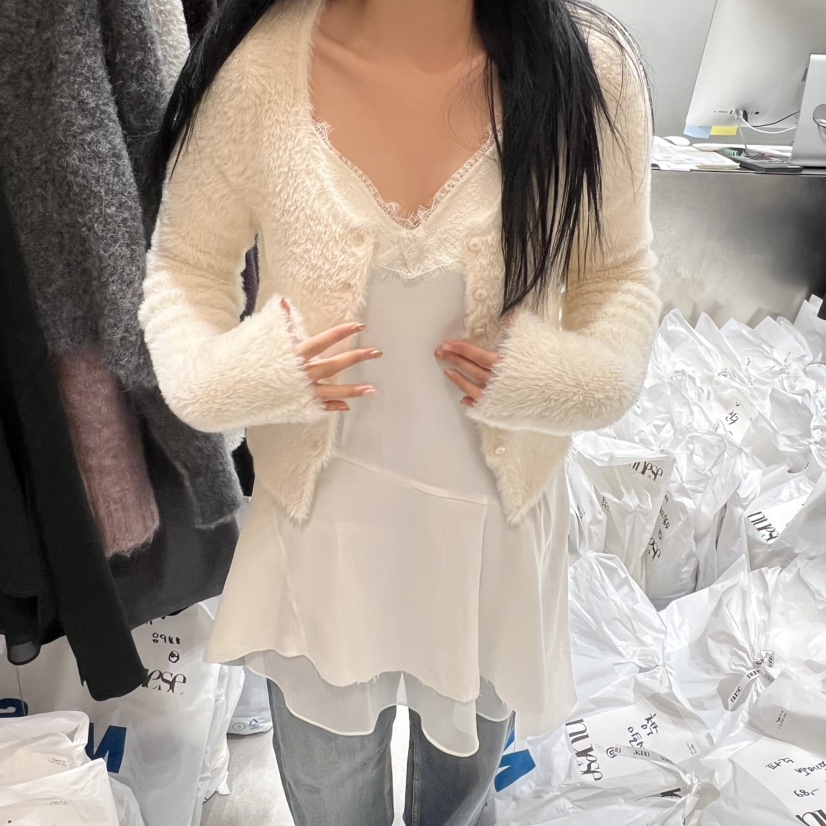 NUESE韓國代購㊣女士新款25秋冬時尚職業真品休閑熱賣針織衫NUESE針織衫圖色4