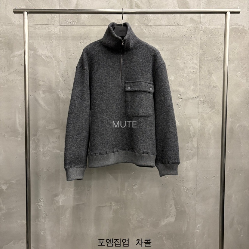 MUTE-P韓國代購㊣女裝新款休閑25秋冬真品熱賣時尚衛衣拉鏈MUTE衛衣圖色3墨色