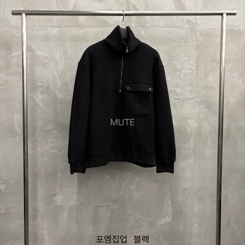 MUTE-P韓國代購㊣女裝新款休閑25秋冬真品熱賣時尚衛衣拉鏈MUTE衛衣圖色4黑色