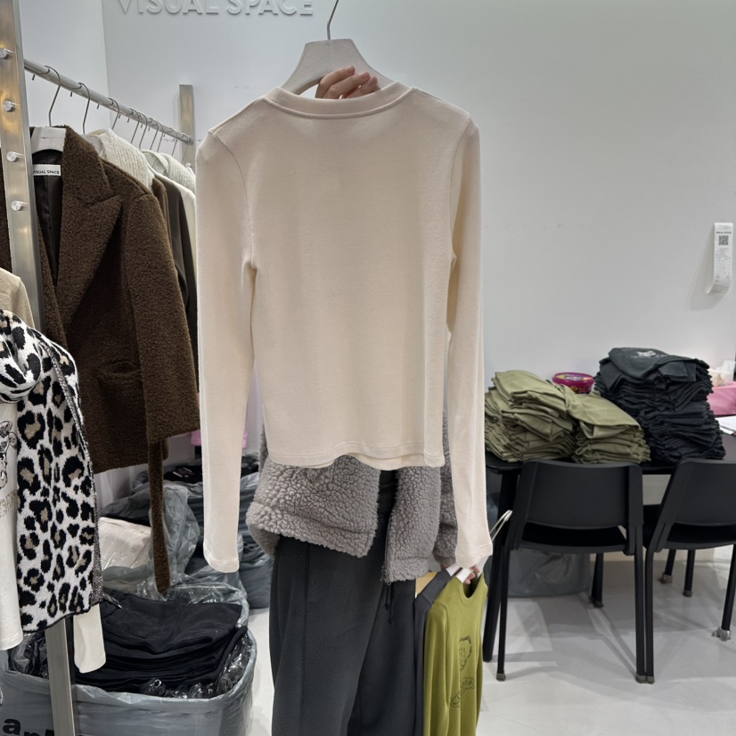 VISUAL SPACE韓國直郵㊣女士新品人氣職業25秋冬休閑長袖T恤VISUAL SPACE長袖T恤