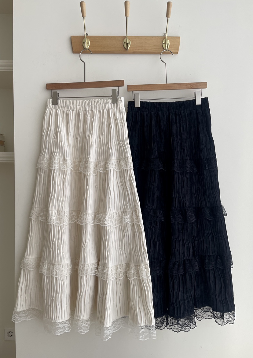 MINIQUEENS韓國直郵㊣女士新款熱賣真品時尚休閑推薦長裙蕾絲MINIQUEENS長裙