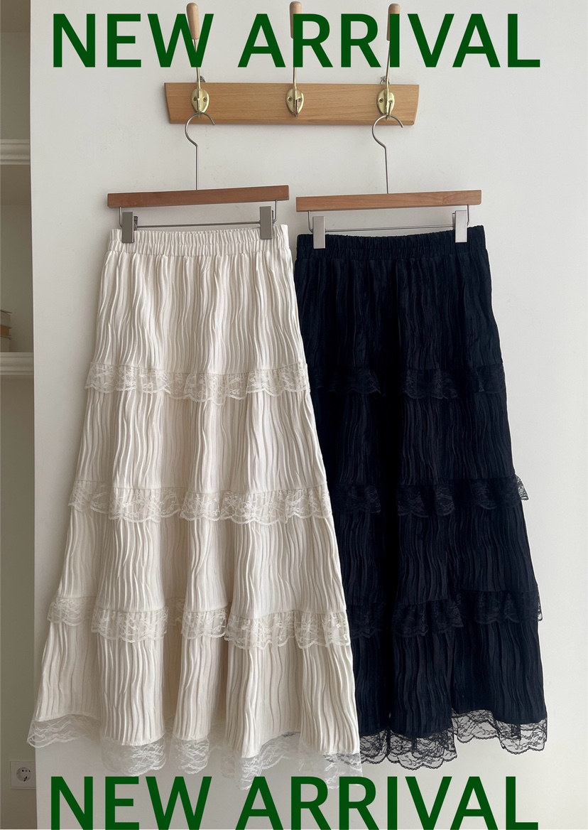 MINIQUEENS韓國直郵㊣女士新款熱賣真品時尚休閑推薦長裙蕾絲MINIQUEENS長裙