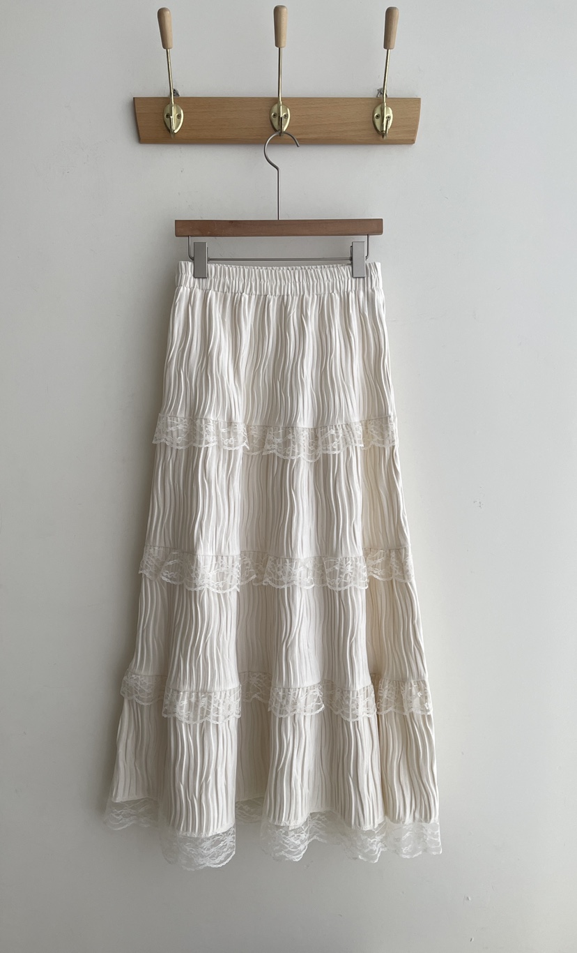 MINIQUEENS韓國直郵㊣女士新款熱賣真品時尚休閑推薦長裙蕾絲MINIQUEENS長裙圖色1