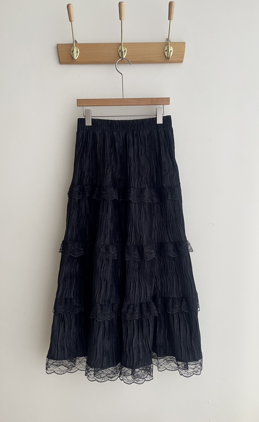 MINIQUEENS韓國直郵㊣女士新款熱賣真品時尚休閑推薦長裙蕾絲MINIQUEENS長裙圖色2