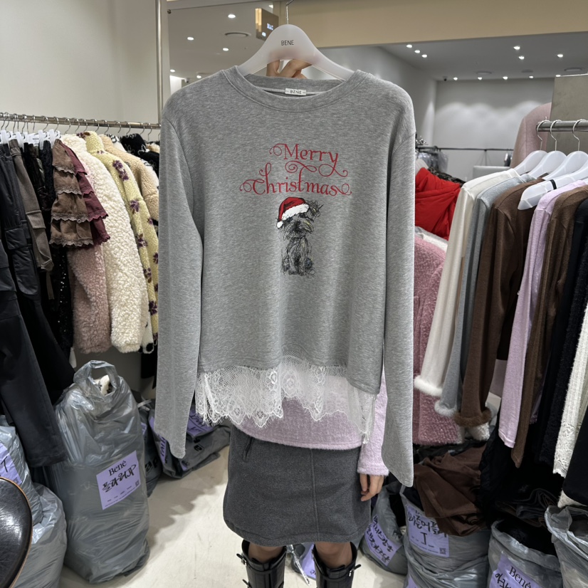 BENE東大門㊣實拍女裝新款人氣休閑時尚熱賣25秋冬推薦長袖T恤BENE長袖T恤圖色2
