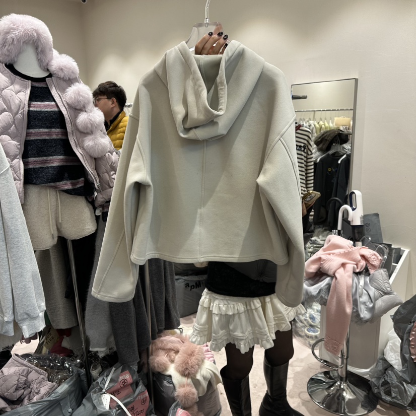 MIMME東大門㊣直郵女士新品25秋冬真品熱賣職業衛衣連帽拉鏈衫MIMME衛衣