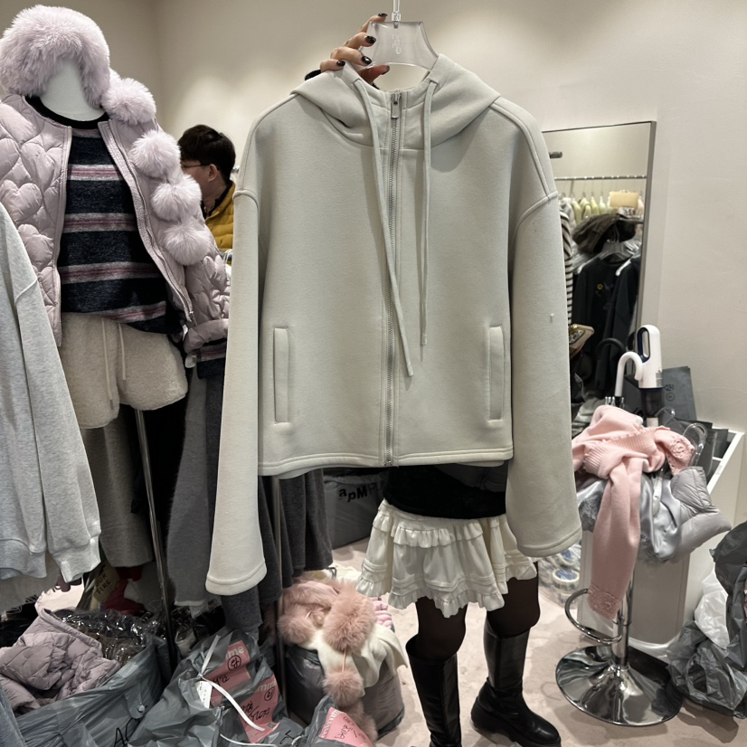 MIMME東大門㊣直郵女士新品25秋冬真品熱賣職業衛衣連帽拉鏈衫MIMME衛衣圖色1