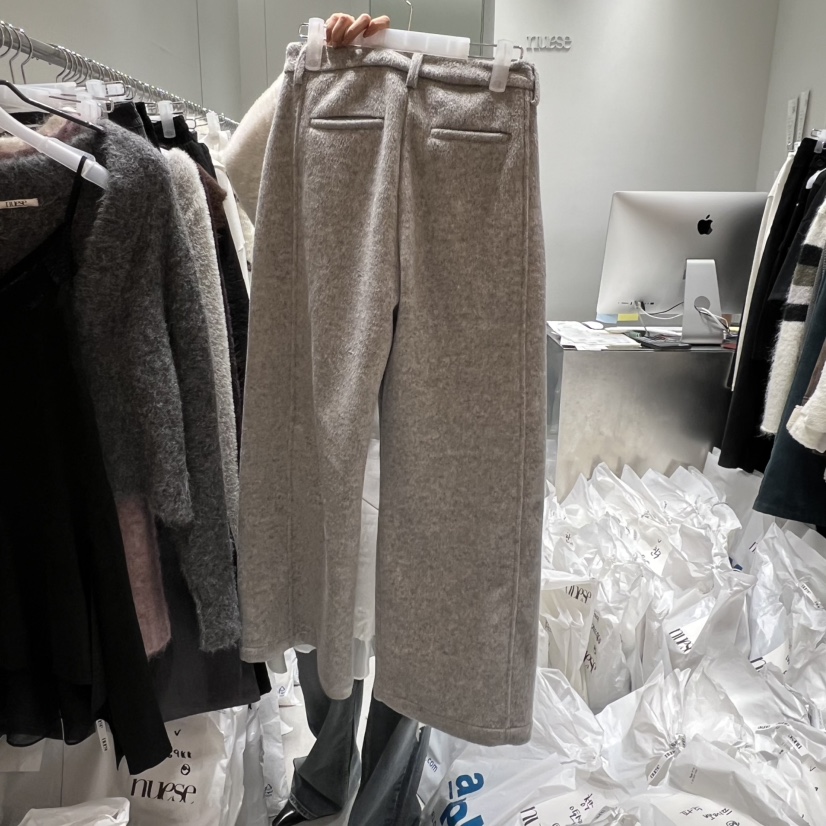 NUESE韓國代購㊣女士新款真品25秋冬熱賣人氣休閑休閑褲羊毛NUESE休閑褲
