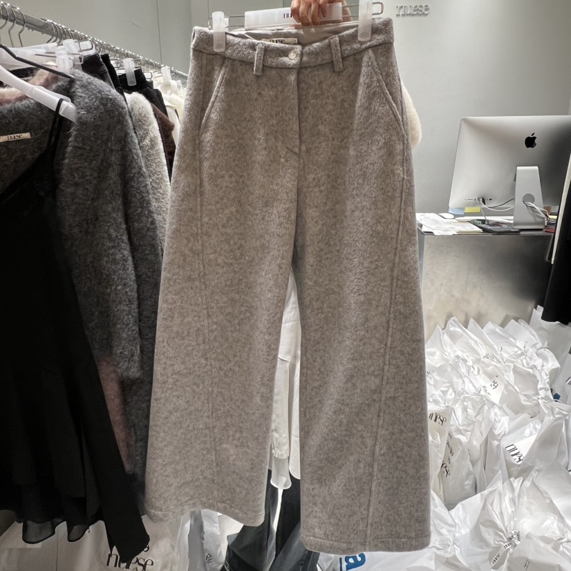 NUESE韓國代購㊣女士新款真品25秋冬熱賣人氣休閑休閑褲羊毛NUESE休閑褲圖色1