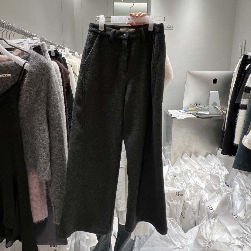 NUESE韓國代購㊣女士新款真品25秋冬熱賣人氣休閑休閑褲羊毛NUESE休閑褲圖色2