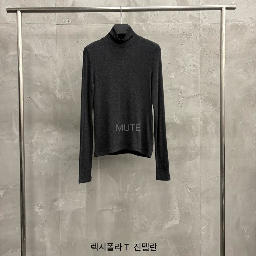MUTE-P東大門㊣實拍女士新品真品25秋冬人氣熱賣職業長袖T恤MUTE長袖T恤圖色4深灰色