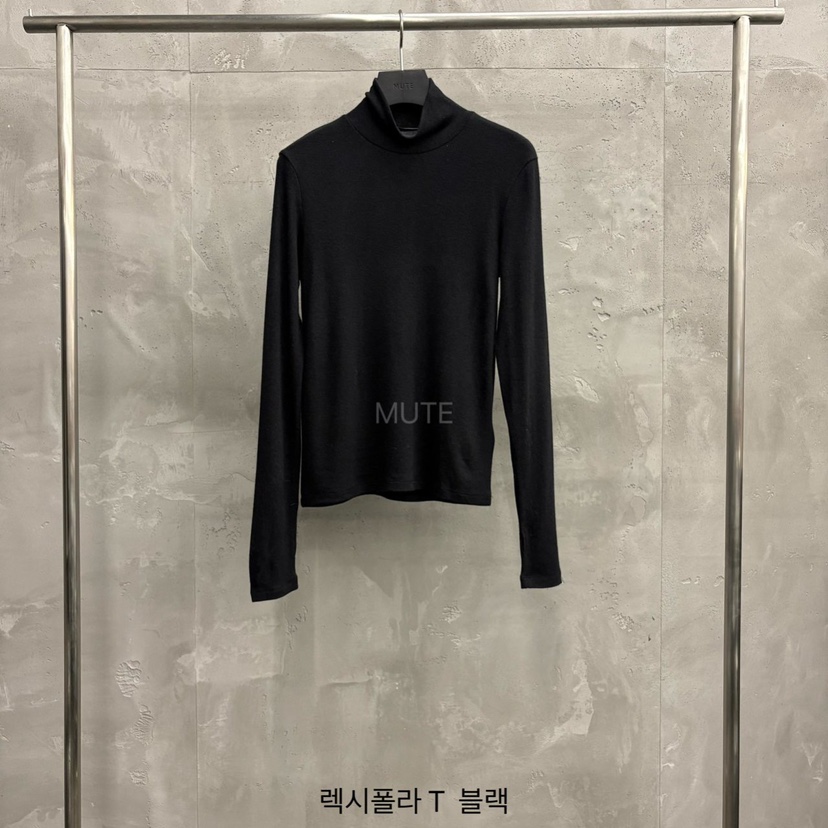 MUTE-P東大門㊣實拍女士新品真品25秋冬人氣熱賣職業長袖T恤MUTE長袖T恤圖色6黑色