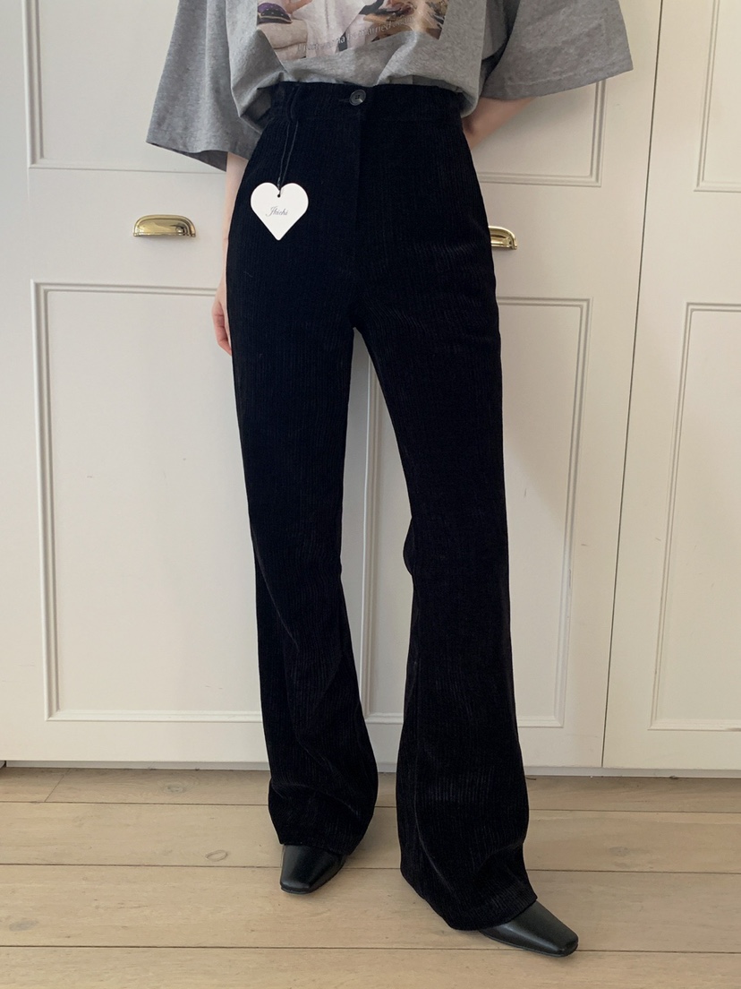 JKICHI韓國直郵㊣女裝新款推薦人氣25秋冬真品時尚休閑褲絲絨JKICHI休閑褲圖色2黑色