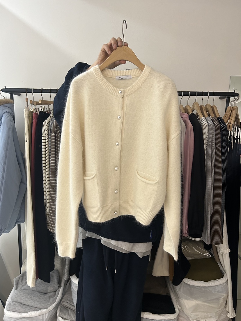 AS THOUGHT東大門㊣直郵女士新品推薦人氣真品毛衣口袋開衫AS THOUGHT毛衣圖色1