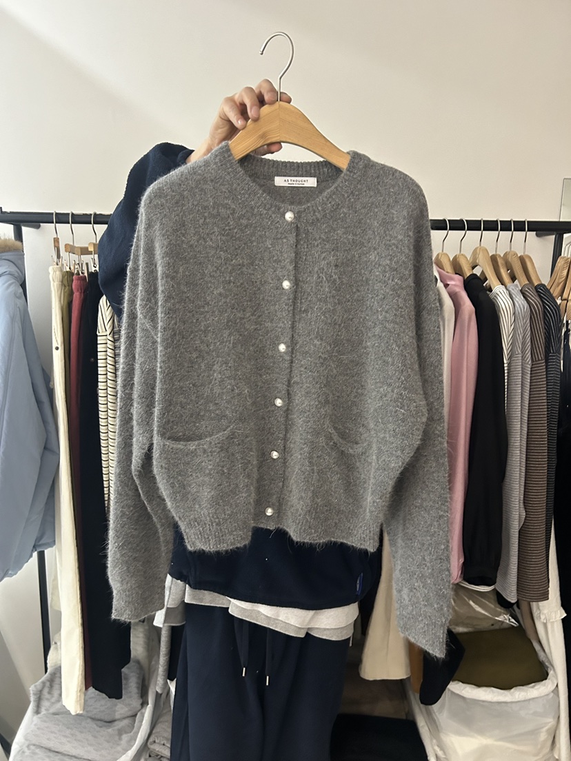 AS THOUGHT東大門㊣直郵女士新品推薦人氣真品毛衣口袋開衫AS THOUGHT毛衣圖色2