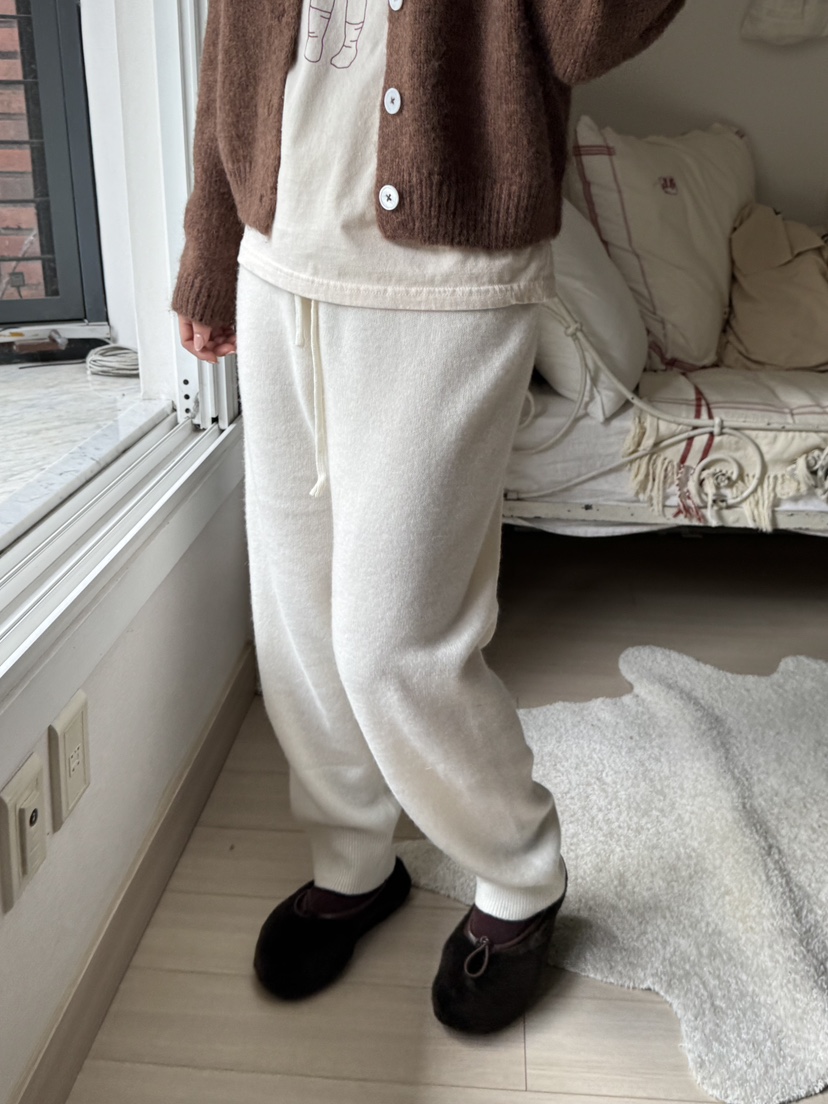 AT NOTE韓國直郵㊣女裝新款25秋冬職業時尚休閑褲針織褲羊毛AT NOTE休閑褲