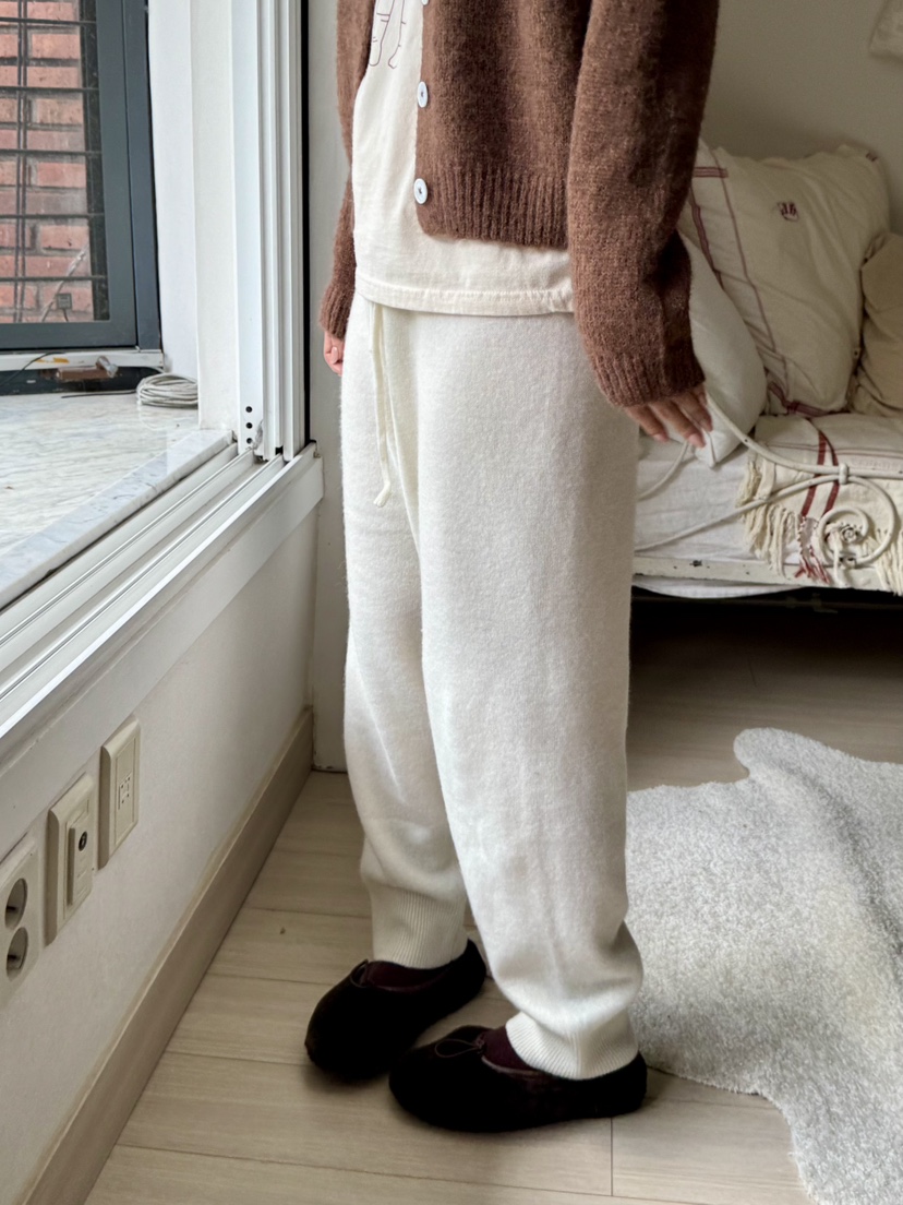 AT NOTE韓國直郵㊣女裝新款25秋冬職業時尚休閑褲針織褲羊毛AT NOTE休閑褲