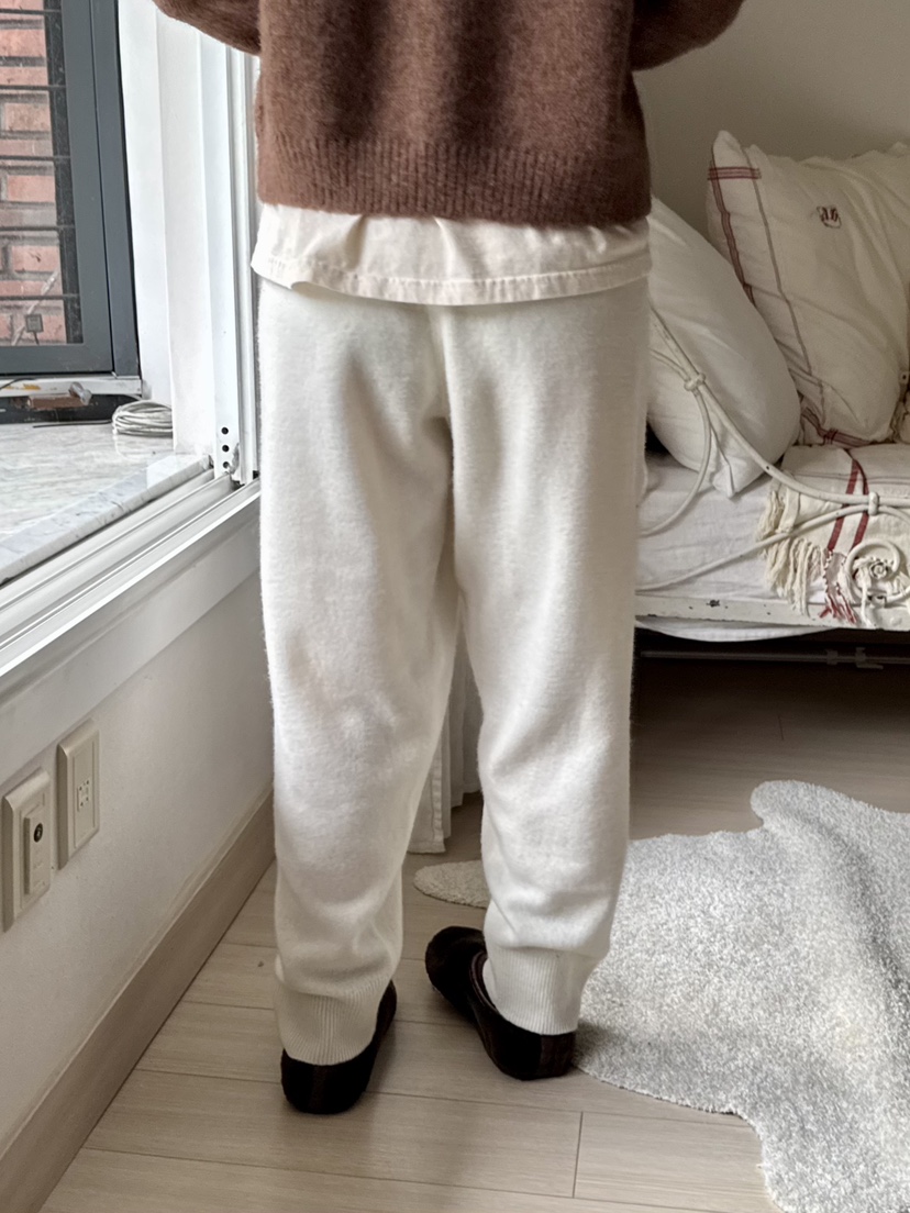 AT NOTE韓國直郵㊣女裝新款25秋冬職業時尚休閑褲針織褲羊毛AT NOTE休閑褲