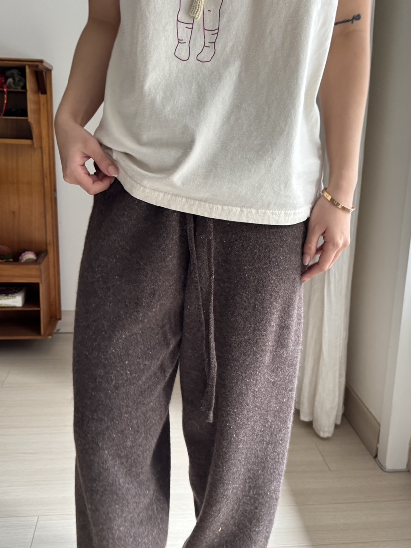 AT NOTE韓國直郵㊣女裝新款25秋冬職業時尚休閑褲針織褲羊毛AT NOTE休閑褲