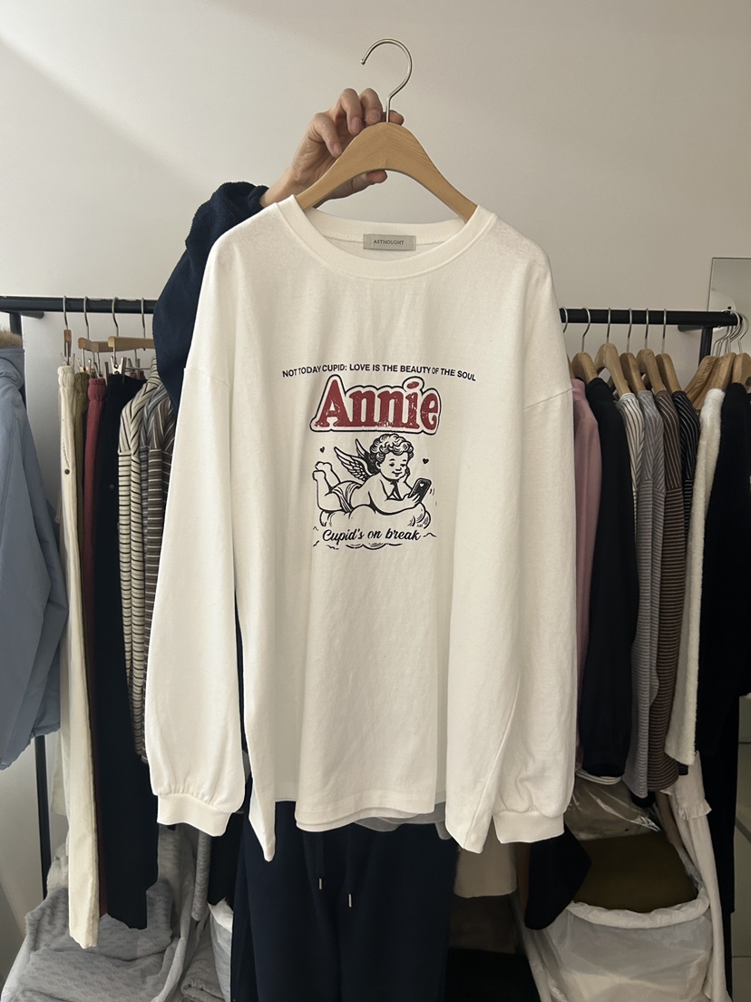 AS THOUGHT韓國直郵㊣女裝新品熱賣真品職業人氣25秋冬長袖T恤AS THOUGHT長袖T恤圖色1