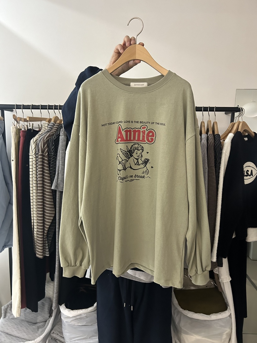 AS THOUGHT韓國直郵㊣女裝新品熱賣真品職業人氣25秋冬長袖T恤AS THOUGHT長袖T恤圖色2