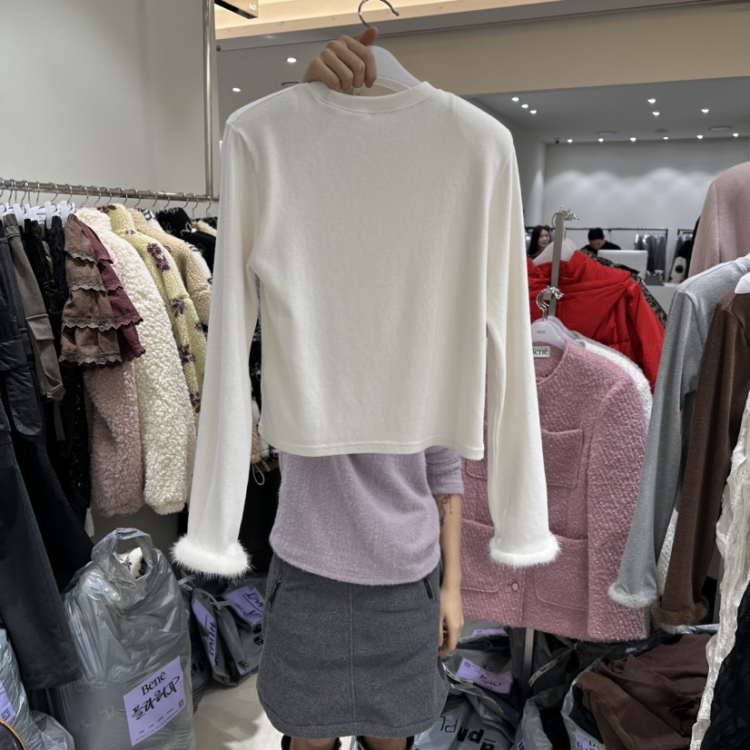 BENE韓國直郵㊣女裝新品休閑熱賣職業推薦25秋冬人氣長袖T恤BENE長袖T恤