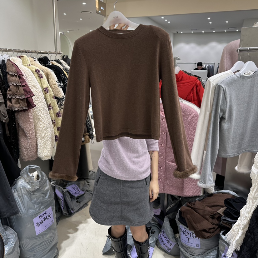 BENE韓國直郵㊣女裝新品休閑熱賣職業推薦25秋冬人氣長袖T恤BENE長袖T恤圖色3