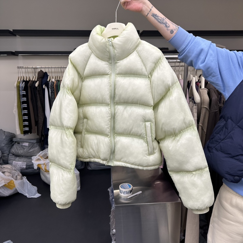 BANUL韓國直郵㊣女士新品推薦25秋冬人氣熱賣時尚短款棉服透明BANUL短款棉服圖色1