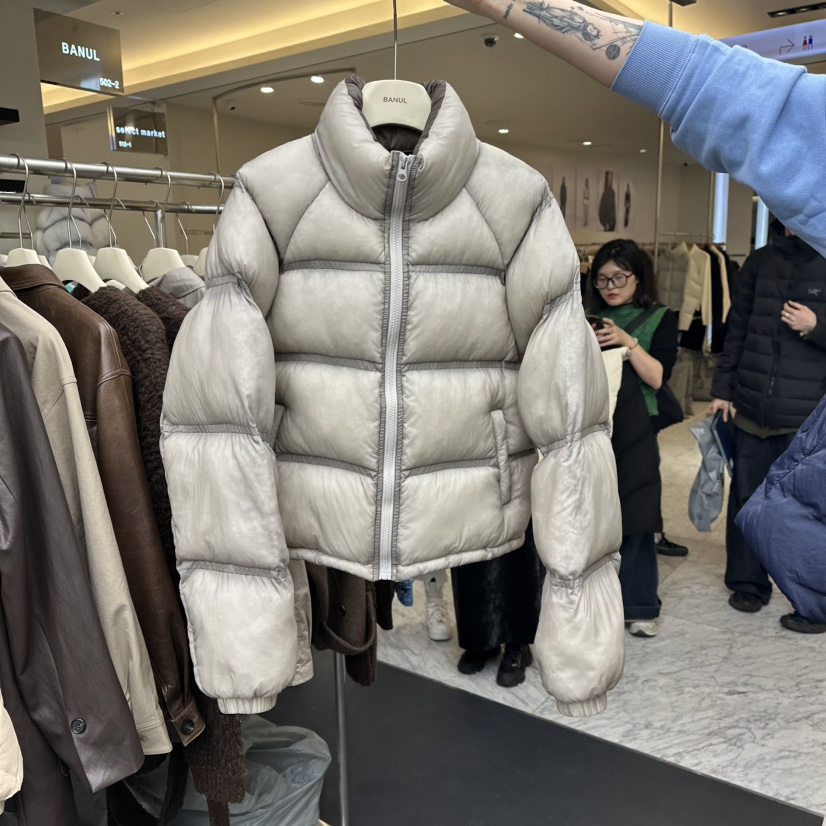 BANUL韓國直郵㊣女士新品推薦25秋冬人氣熱賣時尚短款棉服透明BANUL短款棉服圖色2