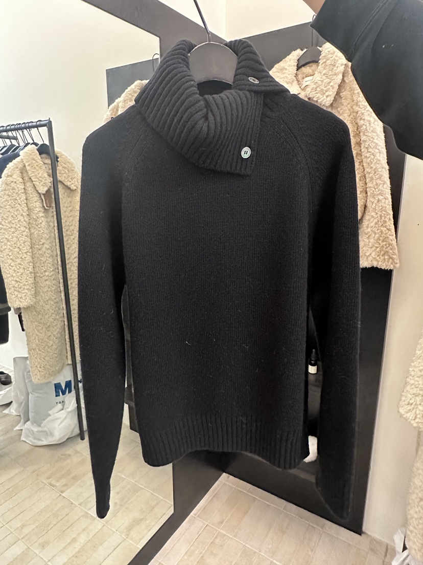 MOANI東大門㊣實拍女士新款25秋冬真品推薦休閑毛衣高領紐扣MOANI毛衣圖色3