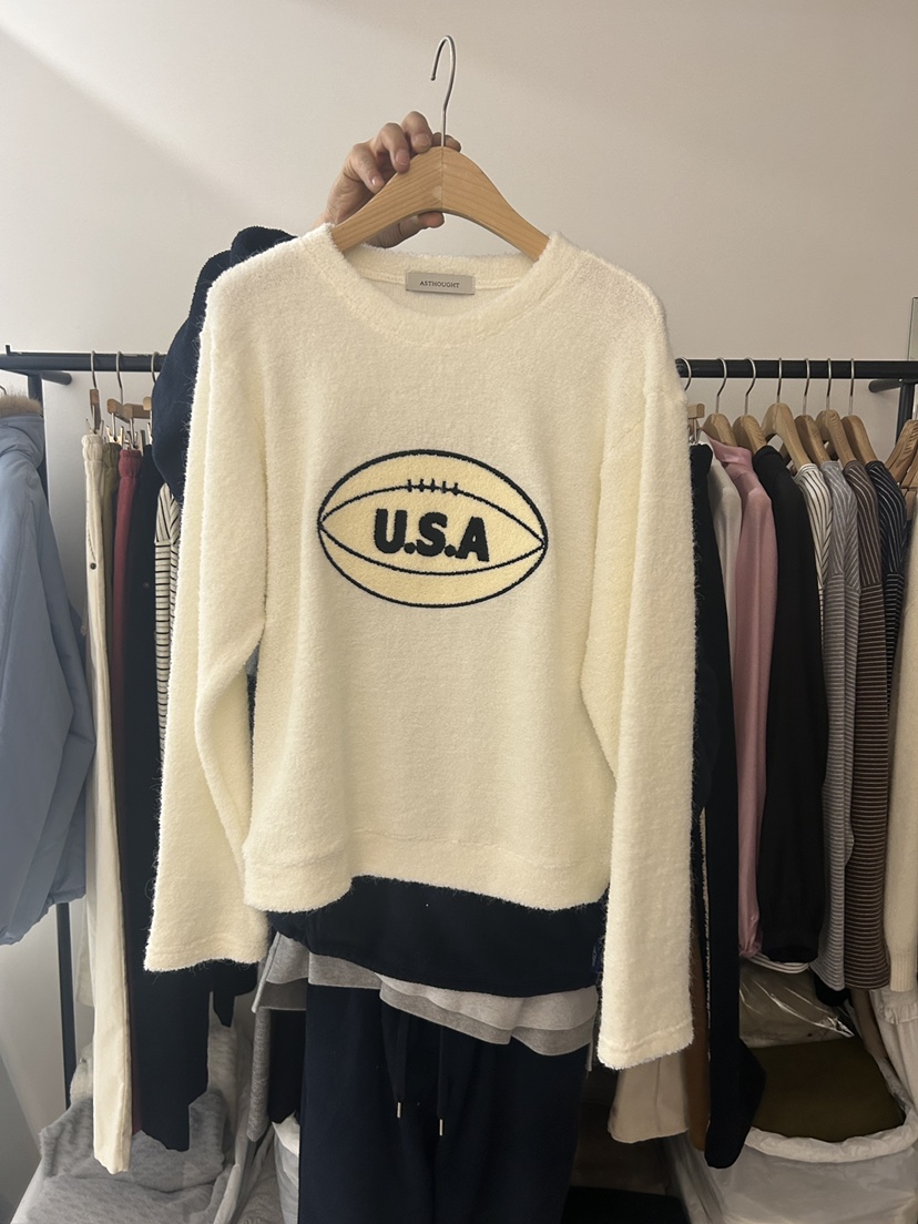 AS THOUGHT東大門㊣直郵女裝新品時尚真品推薦休閑長袖T恤AS THOUGHT長袖T恤圖色1