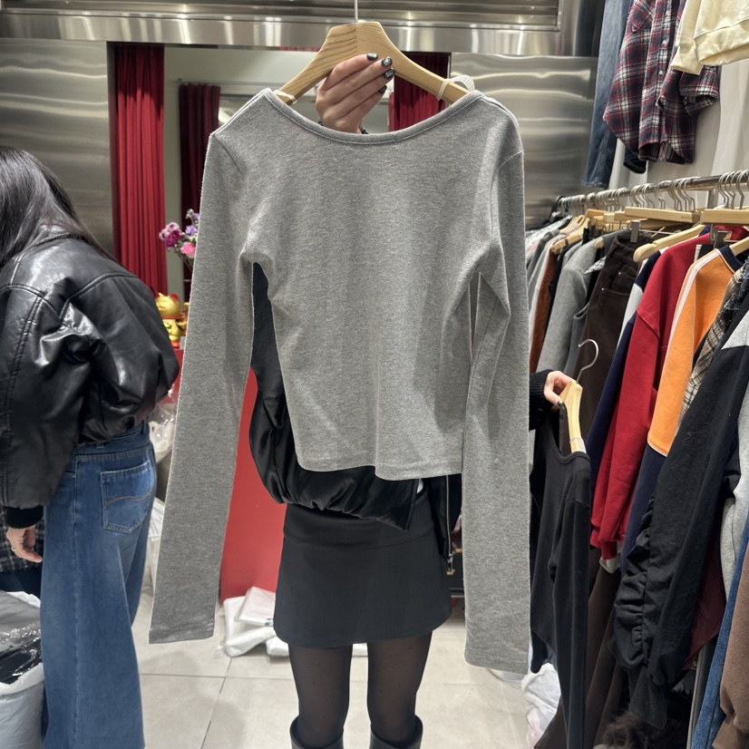 SOLAR東大門㊣實拍女裝新品時尚人氣推薦熱賣真品職業長袖T恤SOLAR長袖T恤