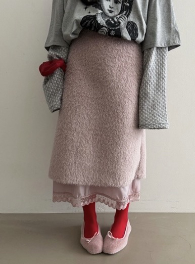 CLODE東大門㊣代購女裝新品真品休閑職業時尚長裙馬海毛雙層CLODE長裙圖色1