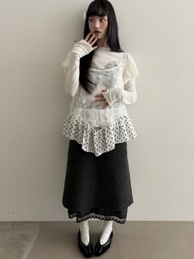 CLODE東大門㊣代購女裝新品真品休閑職業時尚長裙馬海毛雙層CLODE長裙圖色2