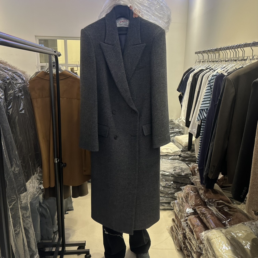 OUTFIT韓國代購㊣女裝新品25秋冬人氣職業休閑真品中長款大衣OUTFIT中長款大衣圖色2