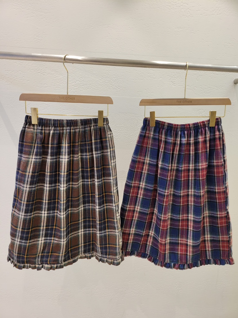 THE OTHER韓國直郵㊣女士新品真品時尚半身裙中短裙復古格紋THE OTHER半身裙/中短裙