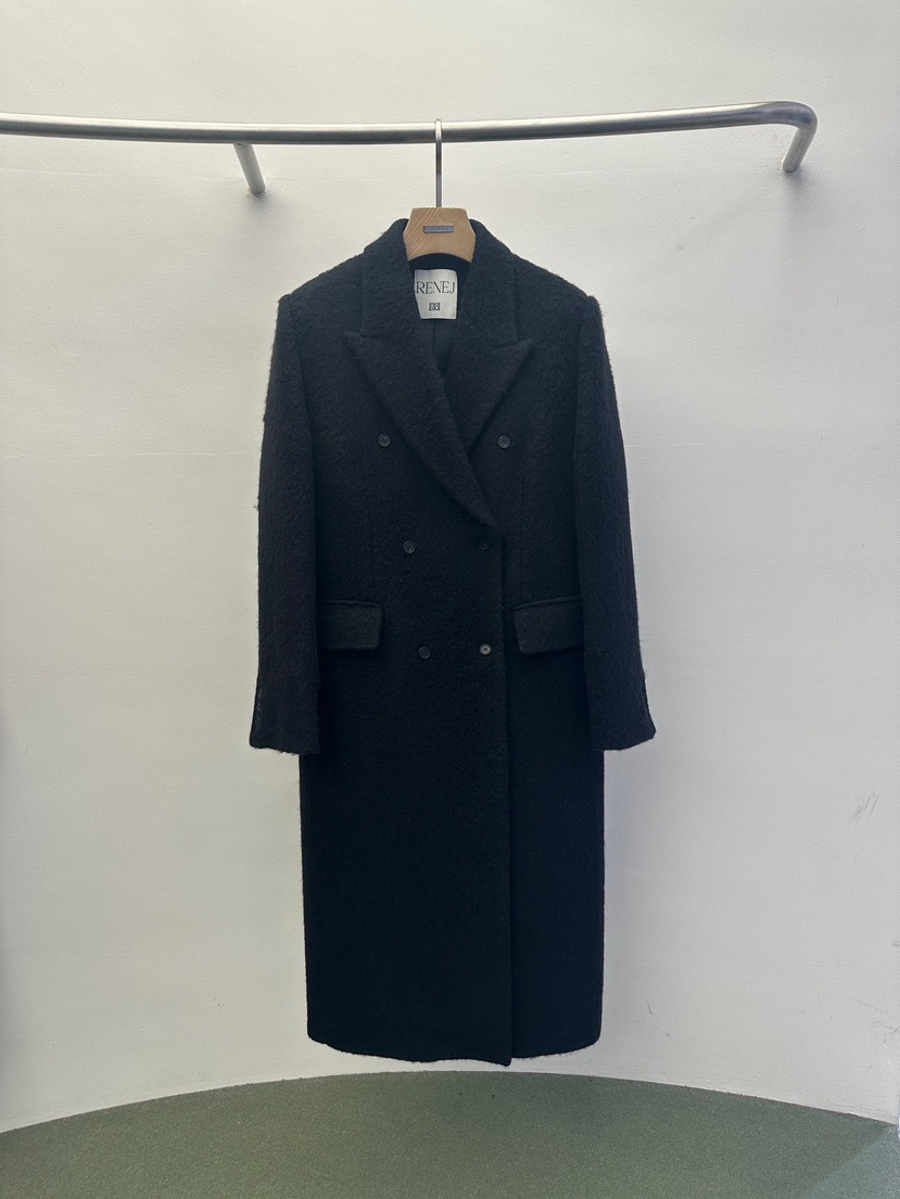 WIDA-P東大門㊣直郵女士新款推薦人氣職業熱賣25秋冬中長款大衣WIDA/RENEJ中長款大衣圖色3