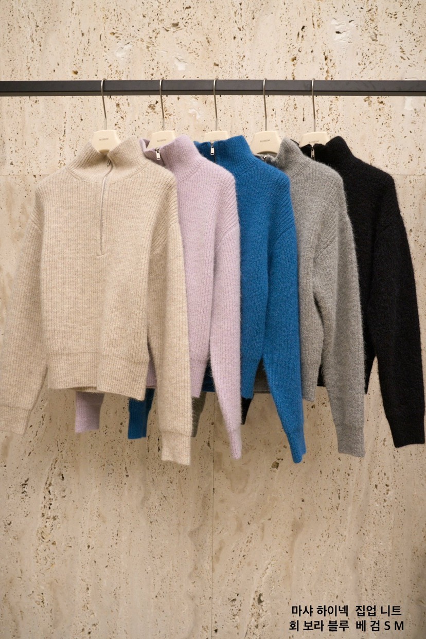 BLOSSOM東大門㊣實拍女士新品熱賣時尚25秋冬針織衫高領拉鏈衫BLOSSOM針織衫