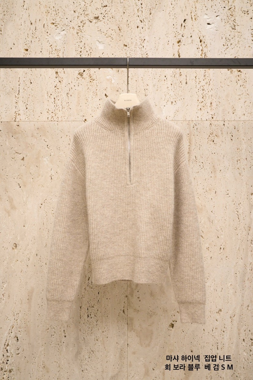BLOSSOM東大門㊣實拍女士新品熱賣時尚25秋冬針織衫高領拉鏈衫BLOSSOM針織衫圖色1