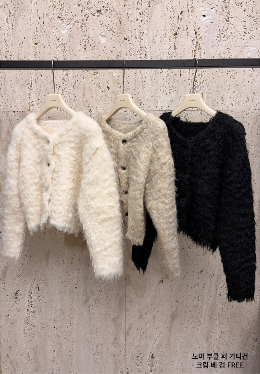 BLOSSOM東大門㊣代購女士新品熱賣人氣真品毛衣含圍巾皮草開衫BLOSSOM毛衣