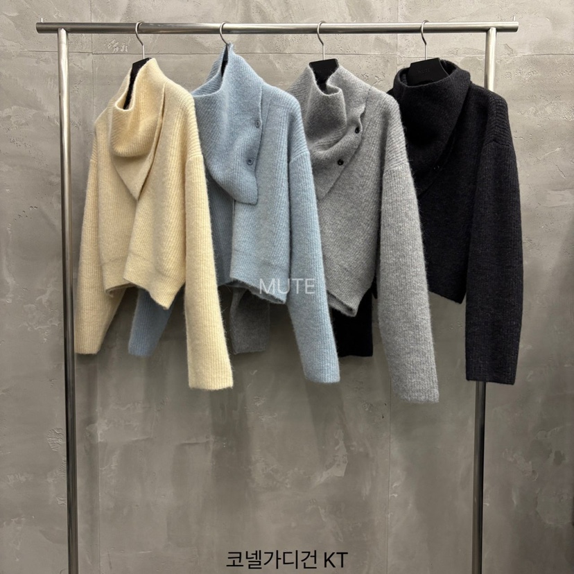 MUTE-P東大門㊣代購女士新品休閑職業真品毛衣羊毛衫含圍巾MUTE毛衣